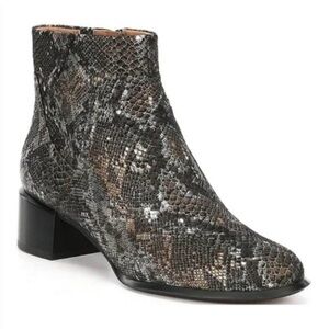 Vionic Snakeskin Ankle Boots - Black and Brown